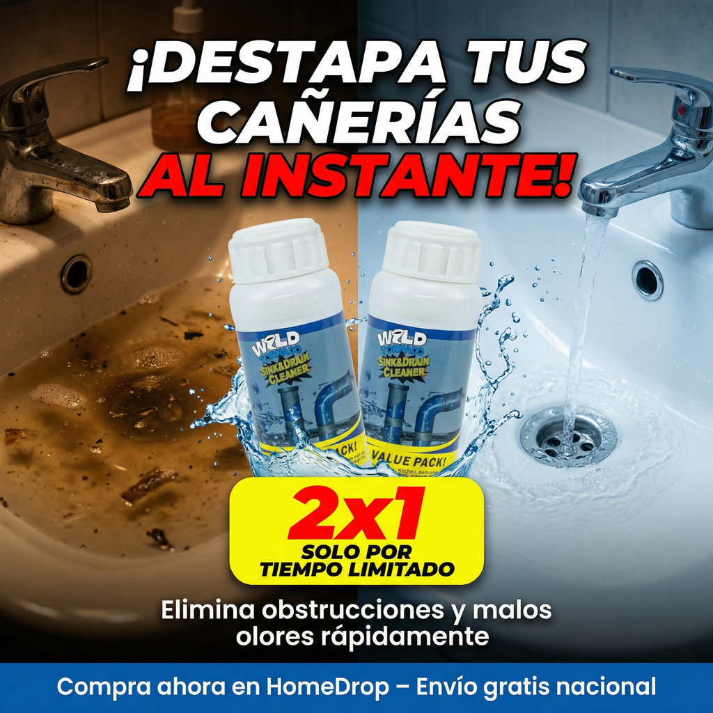 Wild Tornado destapa cañerías 2x1